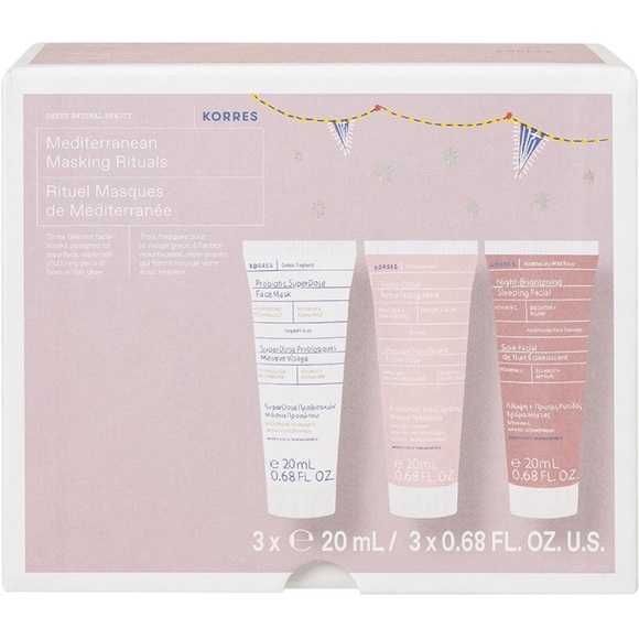 NEW Mediterranean Mask Set Greek Yogurt & Pomegranate Masks + Wild Rose Facial - Picture 3 of 5